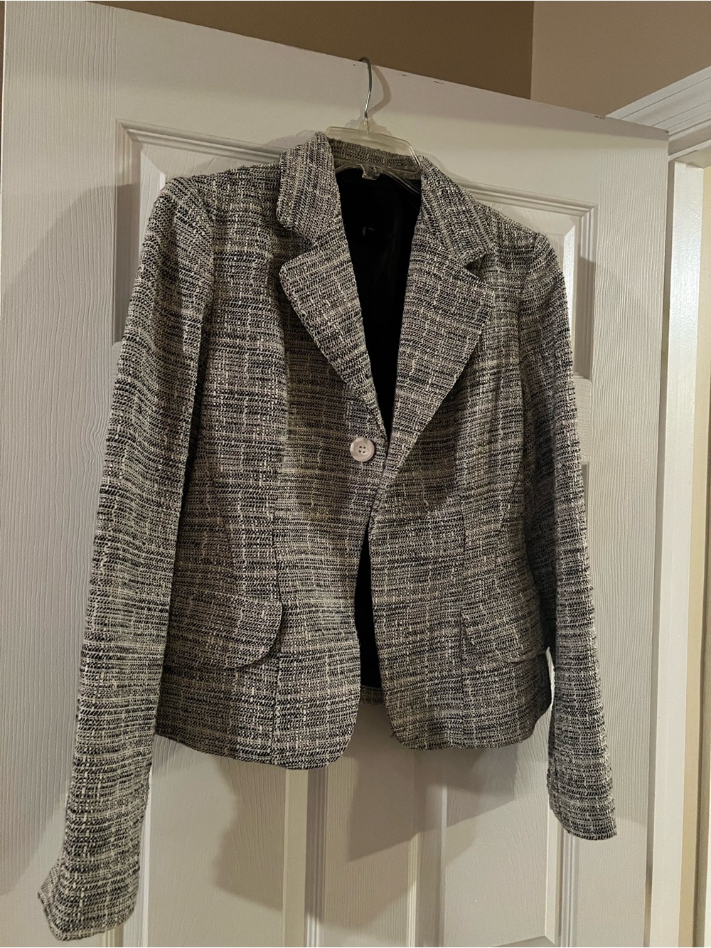 The Limited Black and White Tweed Blazer